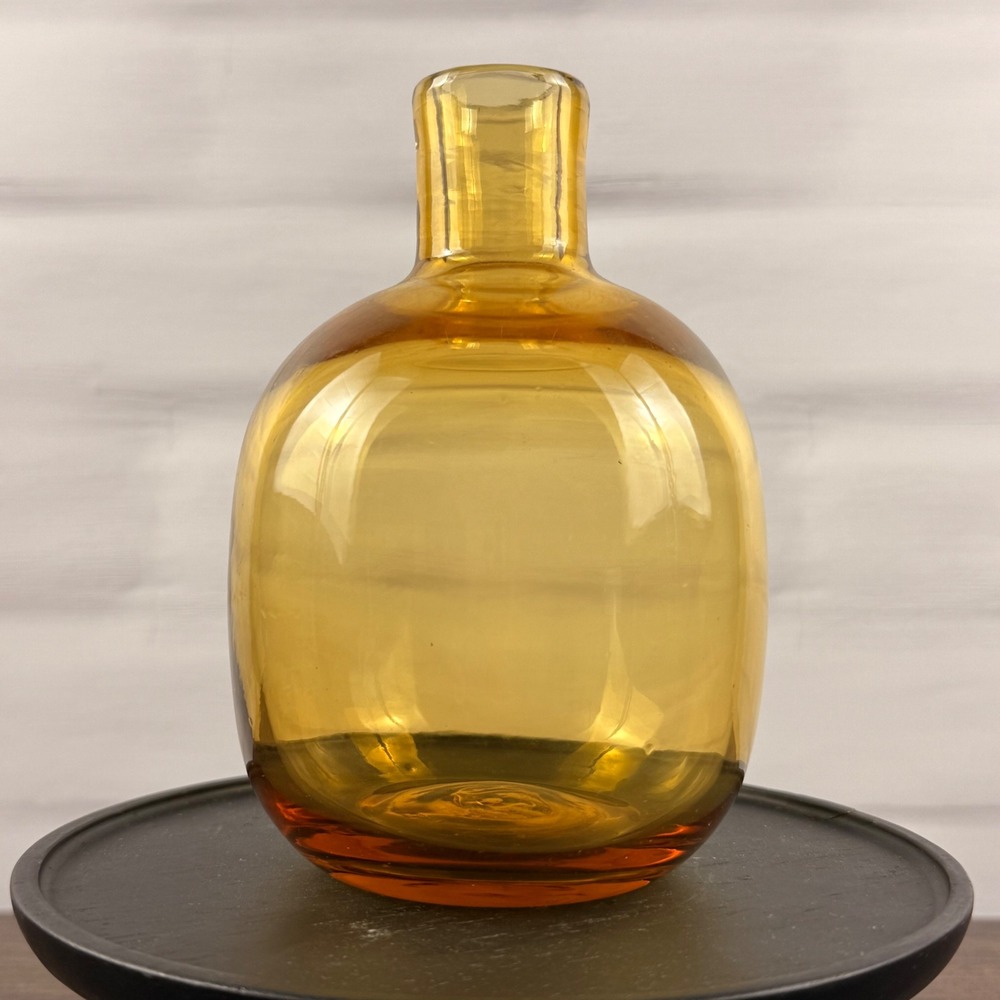 Blenko 6424 Wheat Glass Bottle Vase Mid Century Modern Hand Blown 5.5"